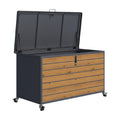 Storage Chest on Wheels for Organizing Items in a Living Room - Metal and Wood - 120 x 60 x 70